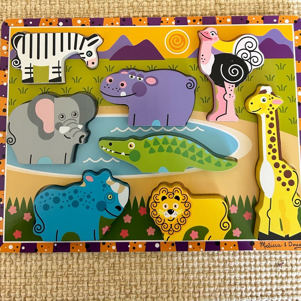 Melissa & Doug Safari Wooden Chunky Puzzle